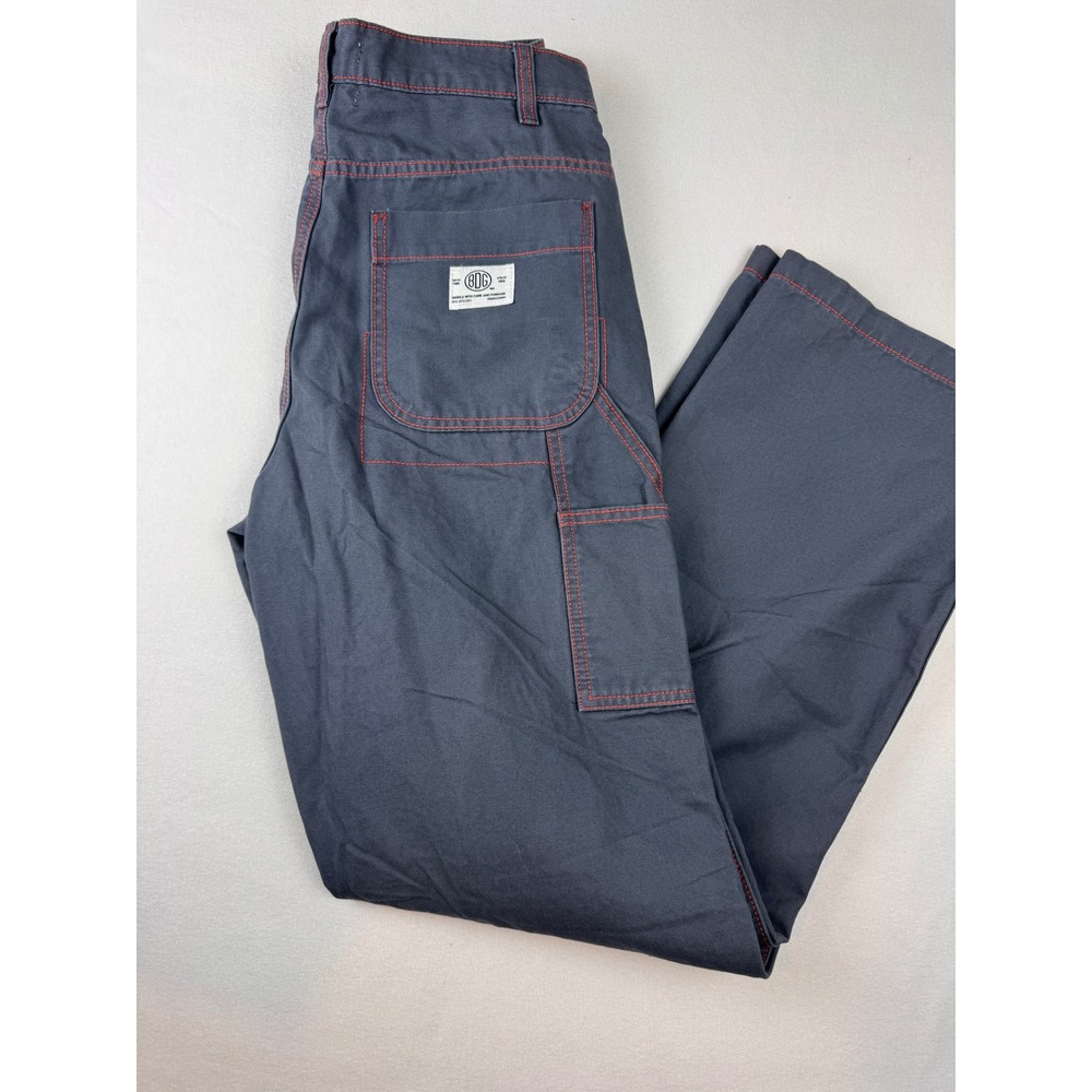 BDG Gray Carpenter‎ Pants Women's Size 28 Red Stitch Utility Wide Leg